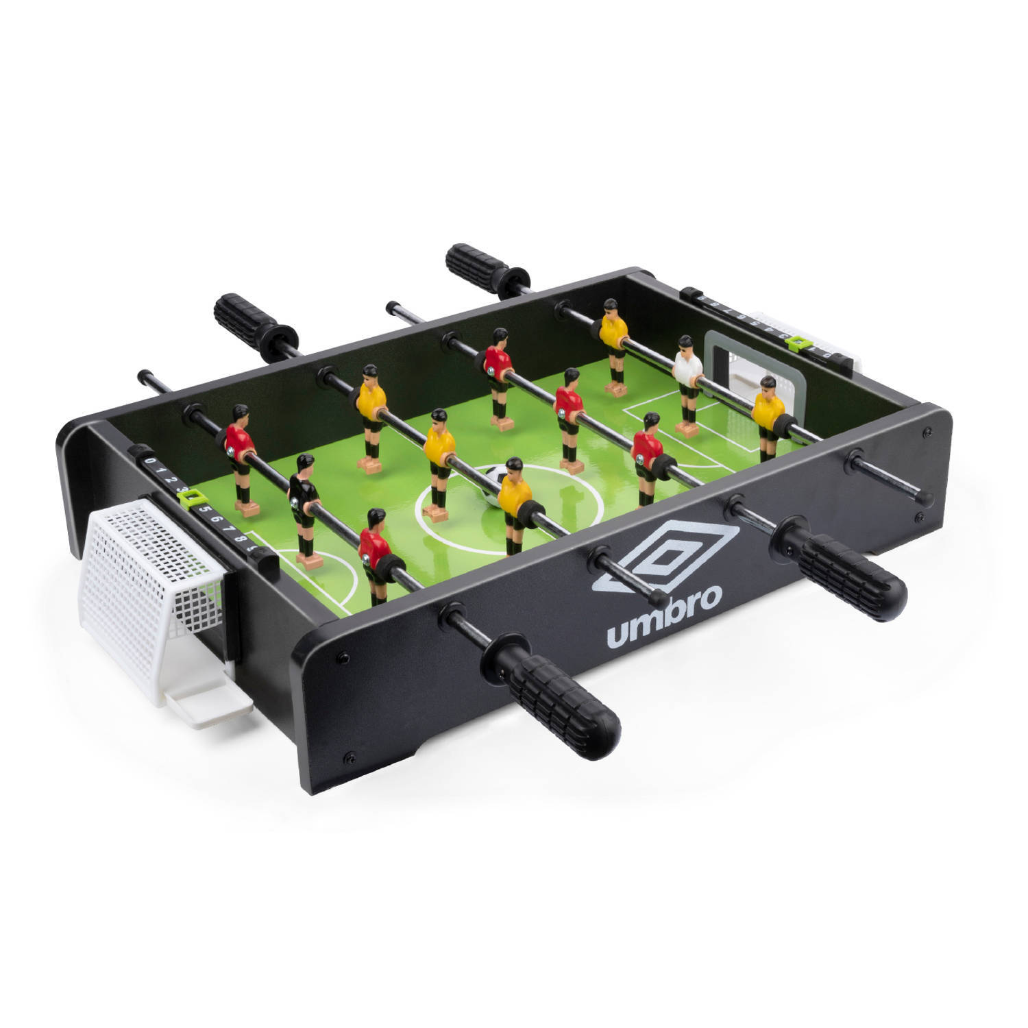 Umbro Kicktafel - Tafelvoetbal - met 12 spelers - Incl. 2 Tafelvoetbalballen - Zwart