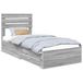 vidaXL Cadre de lit Gris Sonoma et Argent 75 x 190 cm Bois traité