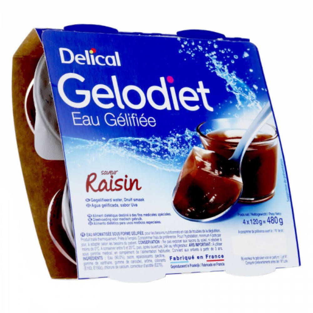 Delical Gelodiet Gelwater Gesuikerd Druif 480 g