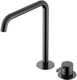 Hotbath Ace - Wastafelmengkraan - Zonder waste - Hoog - Geborsteld Zwart PVD - Opbouw - Messing