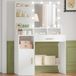 Merkloos / Sans marque Wan GmbH Kaptafel met Spiegel - Make-up Tafel - Snel Klaarmaken - Verstelbare LED Verlichting - 80 cm Breed - Wit