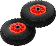 vidaXL Steekwagenwielen 3,00-4 (260x85) massief PU 2 st
