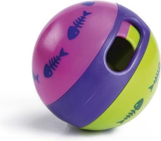 Beeztees Catrino Snackbal - Kattenspeelgoed - Plastic - 6 cm - Gekleurd