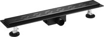 BES LED Douchegoot met Rooster - Leoni Trun - 100cm - Vloerflens - RVS - Zwart