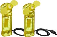 CEPEWA Ventilateur à main - 2 pièces - Jaune - 10 cm