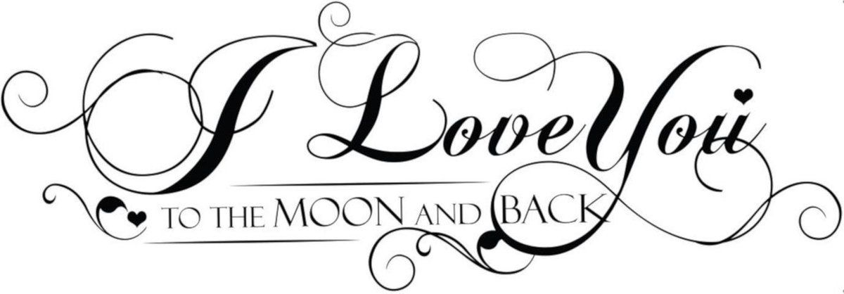 Walplus Muursticker I Love You - 100 x 35 cm - Zwart
