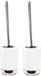 2x pièces porte-brosse WC blanc/argent avec support céramique 42 cm - Porte-brosse WC