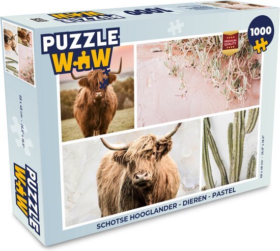 MuchoWow Puzzel Schotse hooglander - Dieren - Pastel - Legpuzzel - Puzzel 1000 stukjes volwassenen