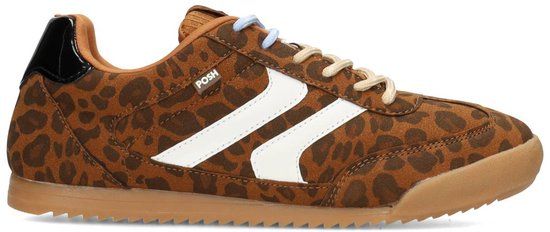 POSH by Poelman SKYE Dames Sneakers - Bruin Met Dierenprint