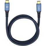 Oehlbach USB Plus CC - USB-kabel voor smartphones 2 x type C 3.1 - PVC mantel - OFC, blauw/zwart - 1m