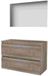 Basic-Line Ultimate 46 Badkamermeubelset - 100 x 46 cm - Greeploos - 2 Lades - Wastafelblad - Spiegel met Indirecte LED Verlichting - Scotch Oak