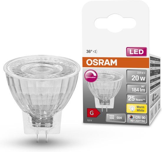 OSRAM LED Spot GU4 - 2.8W - 184lm - Warm White - Dimmable