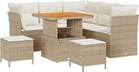 vidaXL Tuinbank Set 8-delig Beige Polyrattan
