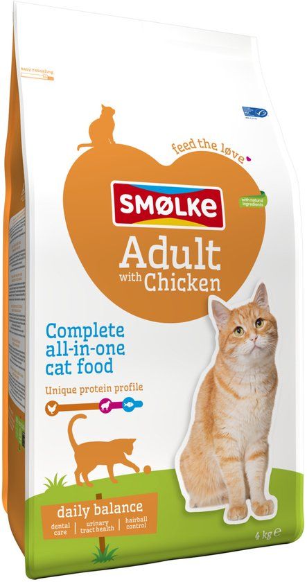 SMOLKE Adult Kip en Rijst - Kat - Volledig droogvoer - 4 kg