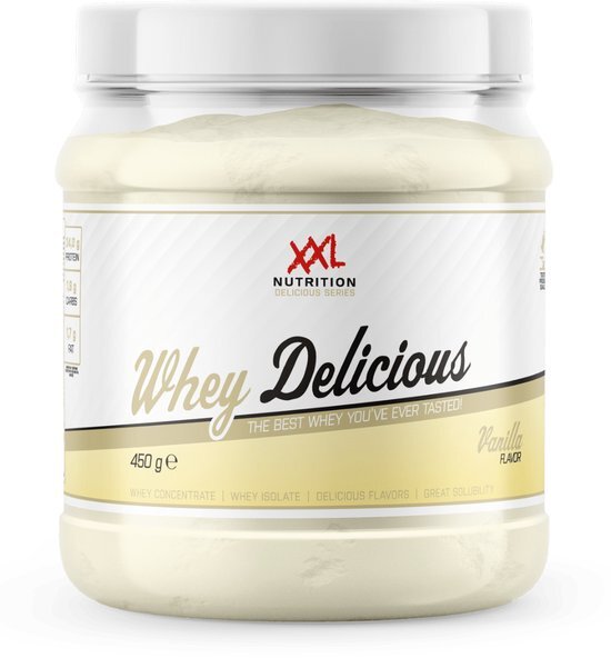 XXL Nutrition - Whey Delicious - Vanille - Wei Eiwitpoeder met BCAA &amp; Glutamine, Prote&#239;ne poeder, Eiwit shake, Whey Protein - 450 gram