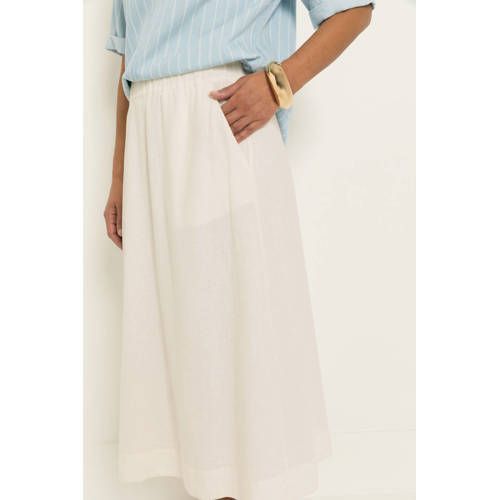 Claudia Sträter CLAUDIA BY CLAUDIA STRÄTER midi rok met linnen - ecru