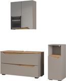 Vicco Badkamermeubelset Marelle, Grijs/Artisanaal eiken, 3 delen