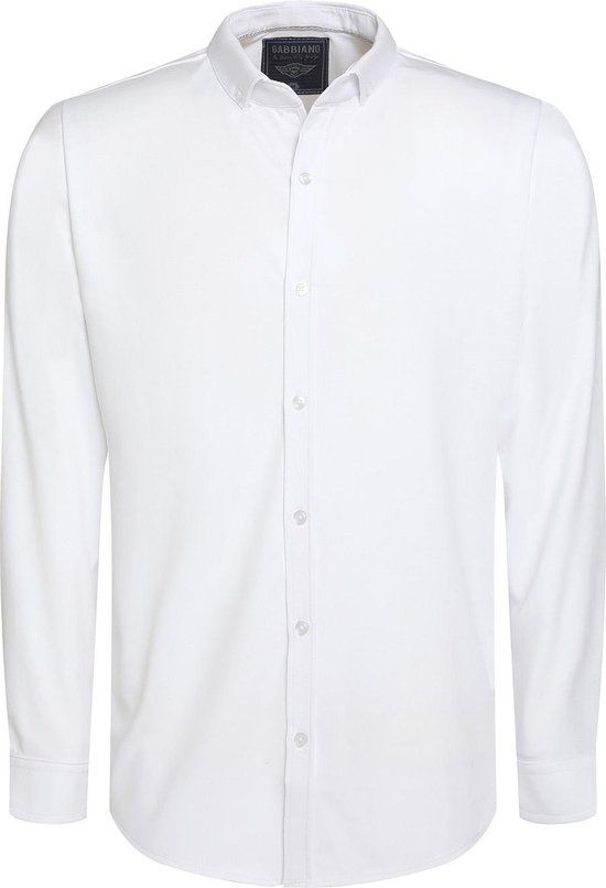 Gabbiano Overhemd Premium Shirt - White - Men's Size L - 100% Cotton - Long Sleeve - Casual