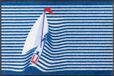 w+d Design zeilboot 50 x 75 cm, binnen en buiten, wasbaar, voor binnen en buiten