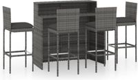 vidaXL 5-delige Tuinbarset met Kussens Grijs