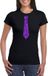 Bellatio Decorations Shoppartners Bv Zwart fun t-shirt stropdas met paarse glitters dames L