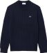 Lacoste Herentrui Katoen - Ronde Hals - Navy Blauw - Maat XL