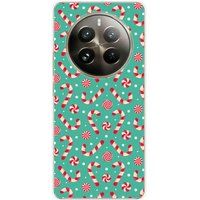 Realme Zachte siliconen case compatibel met Realme 12 Pro 5G, Realme 12 Pro Plus 5G candy cane