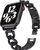 Strap-it luxe stalen horlogeband - zwart - Chain schakel bandje voor Apple Watch Series 1-11, SE, SE2, SE3, Ultra (2/3) - 44mm / 45mm / 46mm / 49mm
