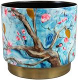 Ter Steege Bloempot "Blossom Blue" Metaal Multicolour D 17 cm H 15 cm