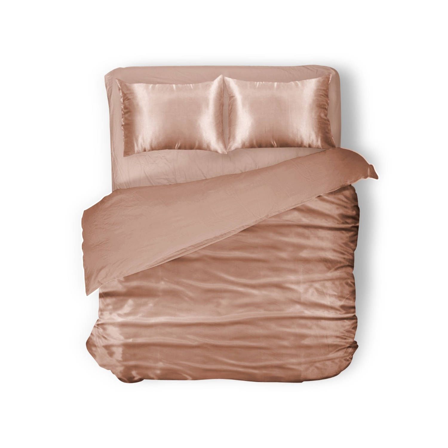 Elegance silk dekbedovertrek glans satijn - taupe 240x200/220cm
