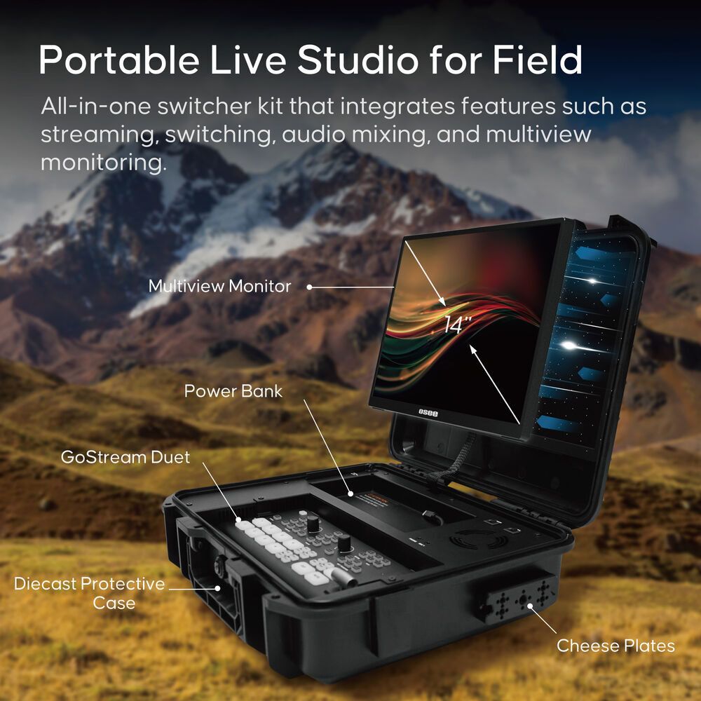 Osee Multi Camera Live Streaming Switcher with SDI & HDMI + 14-inch Screen