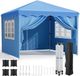 Merkloos Partytent Opvouwbaar - Tuinpaviljoen - Easy Up Partytent - 3x3m - Pop Up Canopy - Zijwanden – Outdoor Winter Gazebo – Verstelbare - Hoogte Poten – Ramen - Draagtas - UV - Bescherming - Blauw
