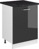 Vicco R-Line meuble bas de cuisine, anthracite brillant/blanc, 60 cm