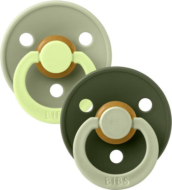 BiBs Studio Fusion Fopspeen - Rond - 2 Stuks - 6-18 Mnd - Sage/Hunter Green