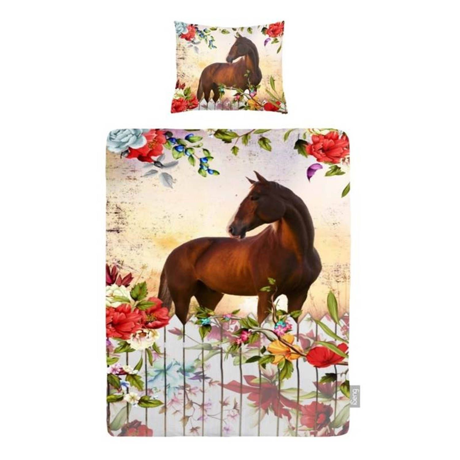 iSeng Pontya Dekbedovertrek Eenpersoons 140x200/220 cm + 1 kussensloop 60x70 cm - Multi kleur