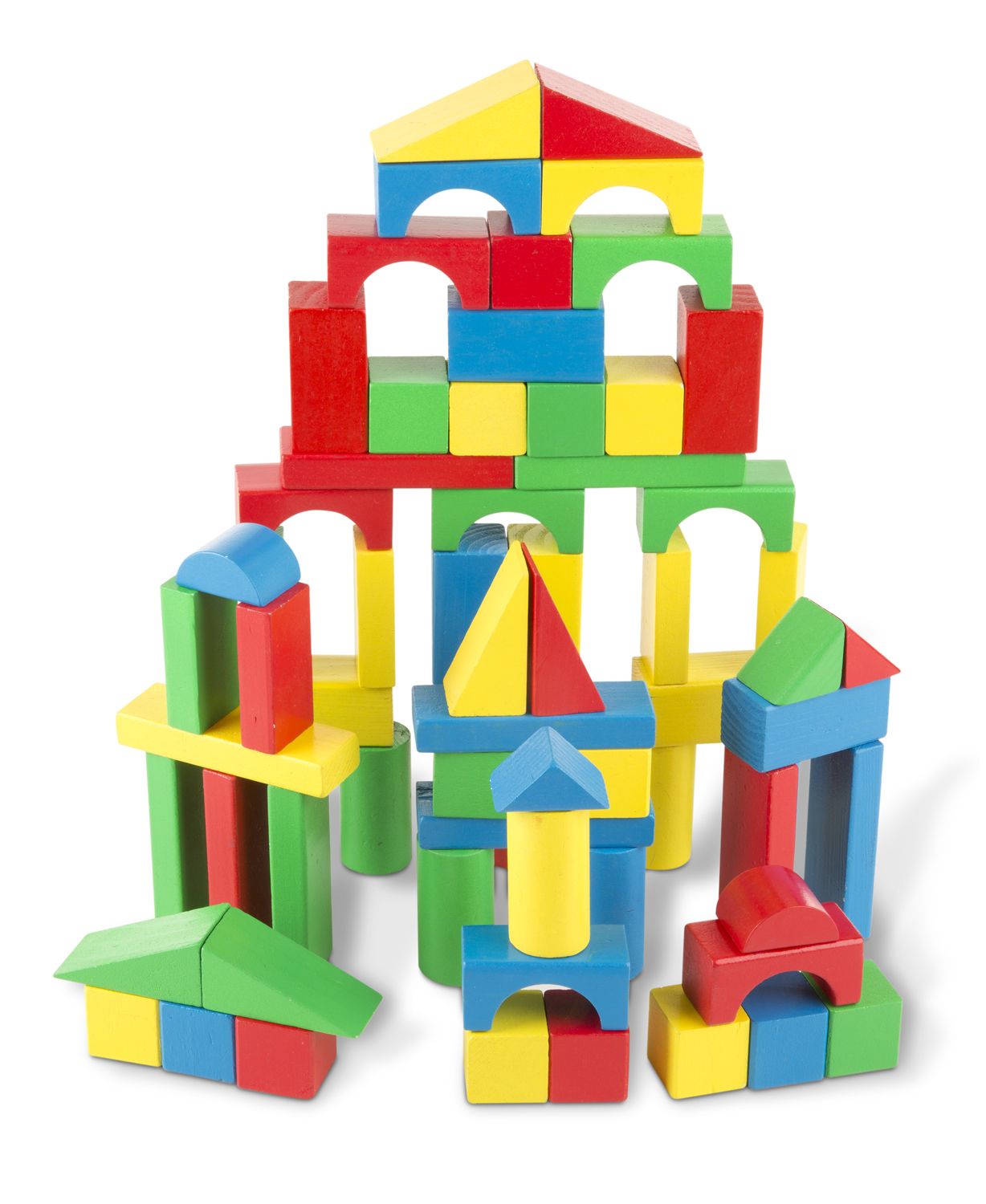MELISSA & DOUG Gekleurde Houten Blokkendoos - 100 stuks