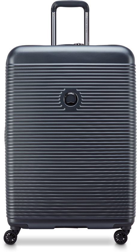 Delsey Freestyle 76 cm Grote Harde Reiskoffer – 104 Liter – SECURITECH® Rits – TSA Slot – 4 Dubbele Wielen - Graphite