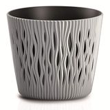 Prosperplast Sandy Ronde bloempot 2-in-1 rond met kunststof pot (262 mm, grijs)