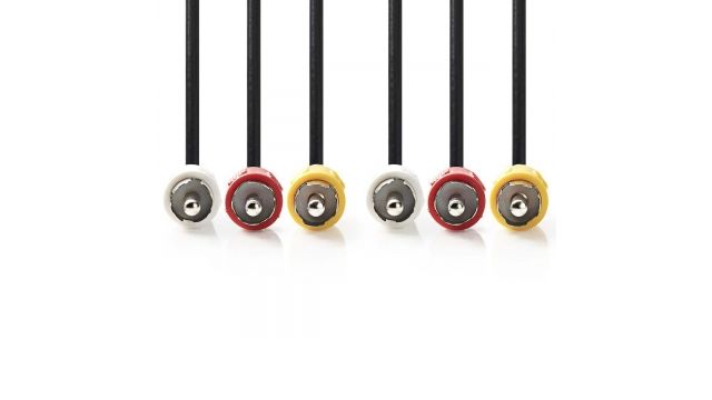 Nedis CVGP24300BK30 Composiet Videokabel 3x Rca Male - 3x Rca Male 3 m Zwart