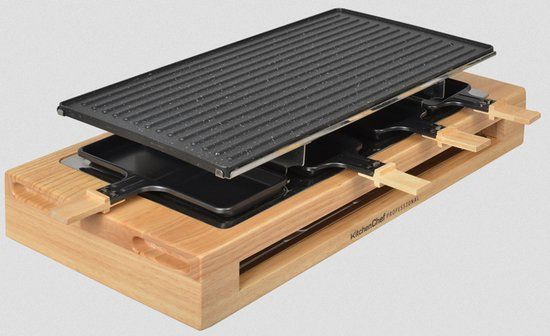 Kitchen Chef Raclette KCWOOD.8.MAXI 1500 W Zwart