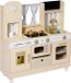 VEVOR Speelkeuken voor kinderen, moderne kinderkeuken met licht en geluid, houten keuken met fornuis, oven, gootsteen, magnetron, ijsdispenser en drankdispenser, keukenspeelgoed met kookset voor kinderen vanaf 3 jaar, beige