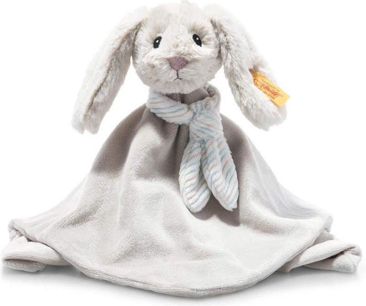 Steiff Hoppie konijn knuffeldoek 26 cm - grijs - EAN 242250