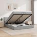 vidaXL Ottoman Bed with Mattress Light Grey 200 x 200 cm Fabric