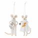 Bloomingville Ornement de Noël laine blanc Peo 13cm - set de 2