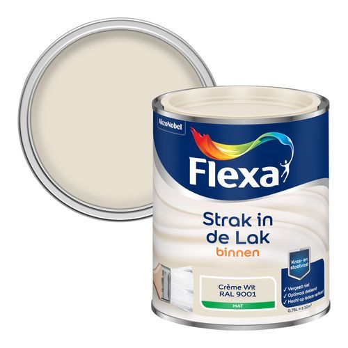 FLEXA Strak in de Lak mat crème wit/RAL9001 0,75L
