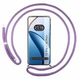 Tumundosmartphone Transparante beschermhoes voor de Realme 12 Pro 5G / 12 Pro Plus 5G, met paars koord