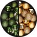 Merkloos / Sans marque Billiet - Vanlaere Kerstballen 34x st - 3 cm - groen en goud - kunststof