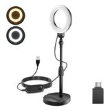 NEEWER BASICS 5"/13cm Bureau Ring Light met Standaard, Telefoonhouder Basis, 10W LED Selfie Light Compatibel met iPhone voor Video-opname Laptop Webcam Zoom Videoconferentie Verlichting Make-up, Zwart