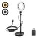 NEEWER BASICS 5"/13cm Bureau Ring Light met Standaard, Telefoonhouder Basis, 10W LED Selfie Light Compatibel met iPhone voor Video-opname Laptop Webcam Zoom Videoconferentie Verlichting Make-up, Zwart