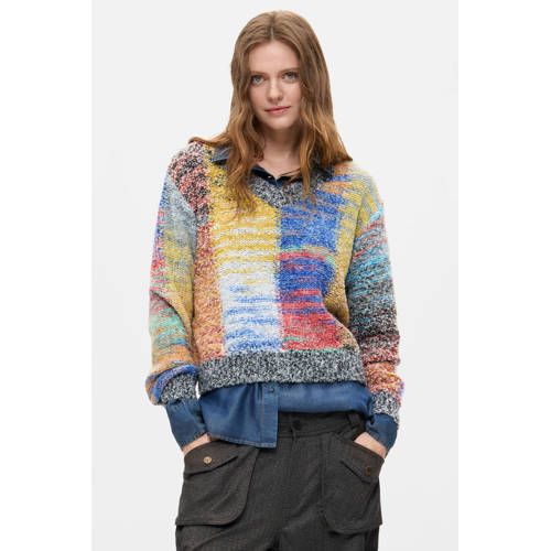 Desigual gebreide trui met print en wol - meerkleurig